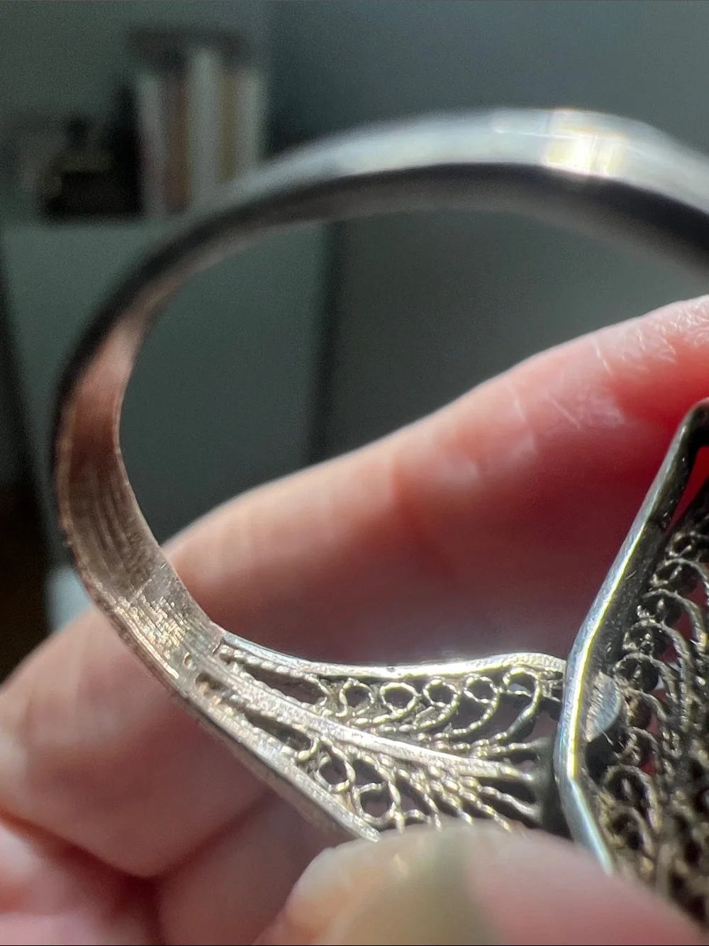 Fabulous Filigree Silver Tone Statement Ring - Vintage Heirloom